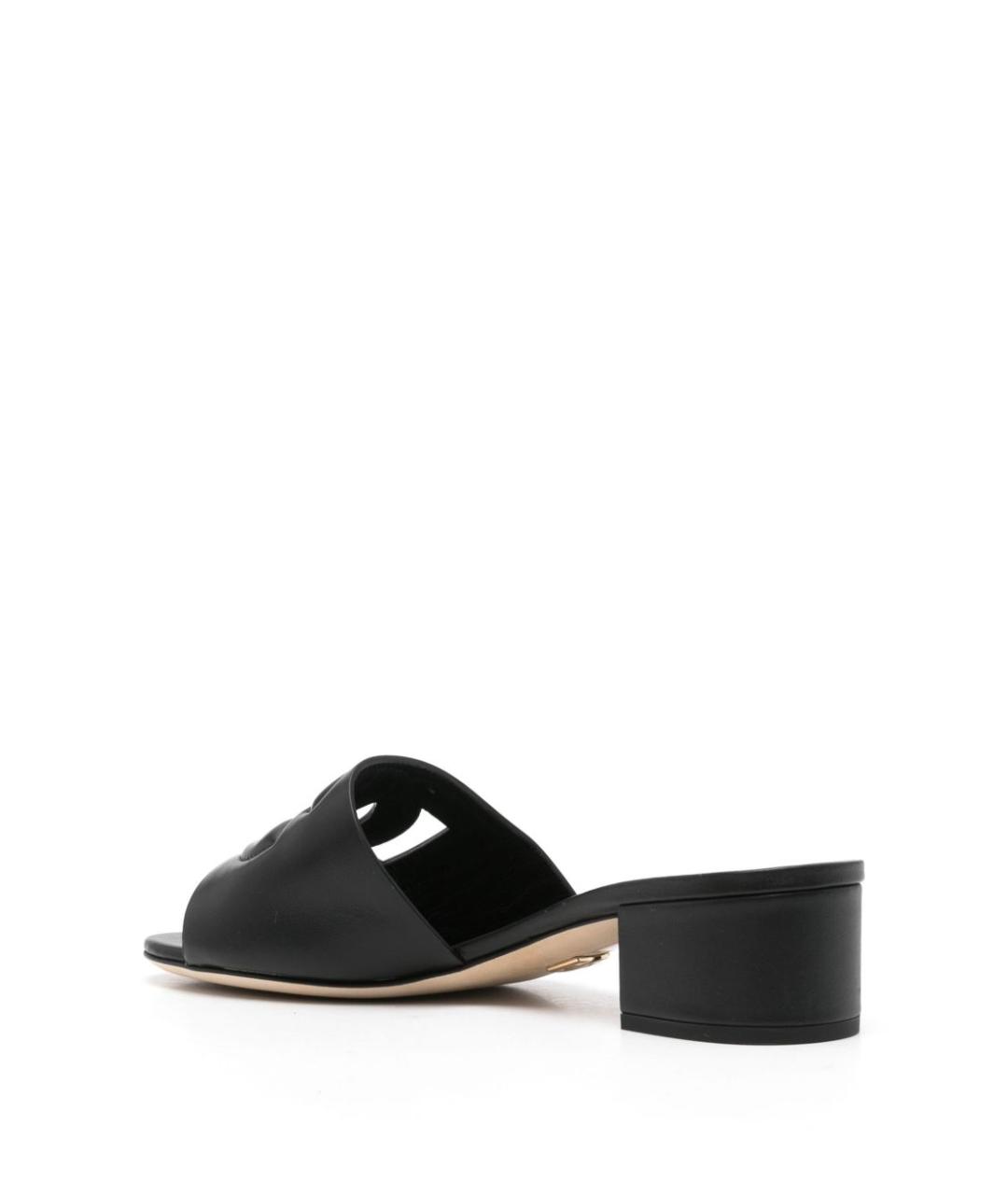DOLCE&GABBANA Черные кожаные мюли, фото 3