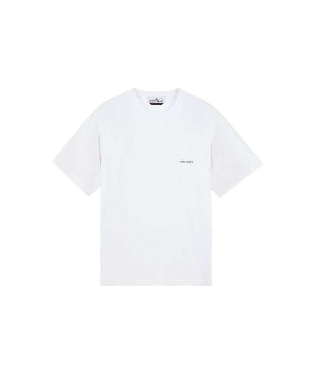 STONE ISLAND Белая хлопковая футболка, фото 1