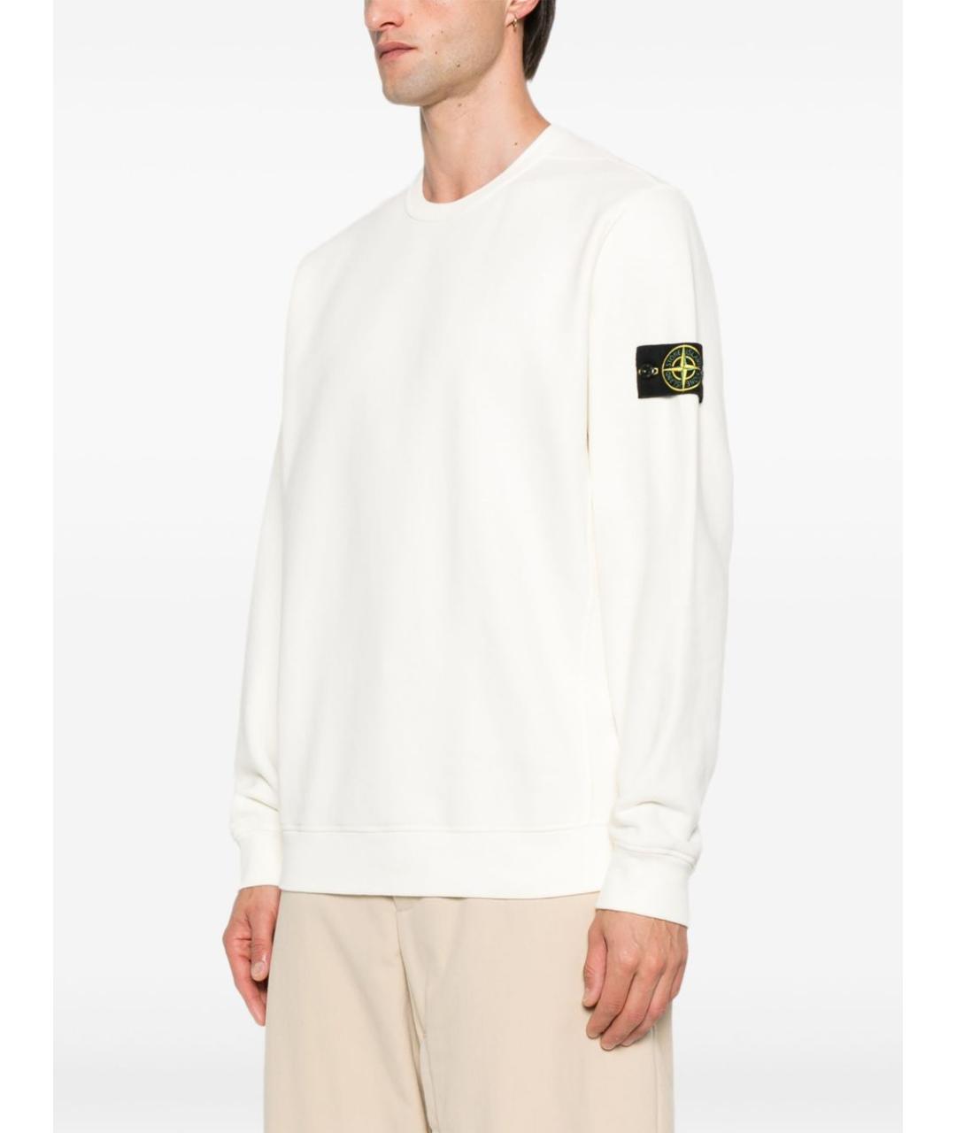 STONE ISLAND Бежевый хлопковый джемпер / свитер, фото 5