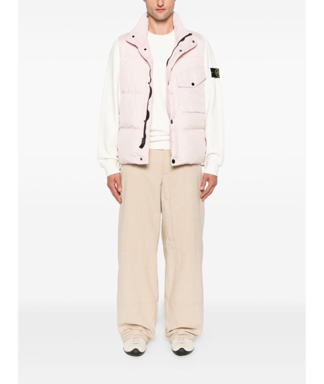STONE ISLAND Бежевый хлопковый джемпер / свитер, фото 4