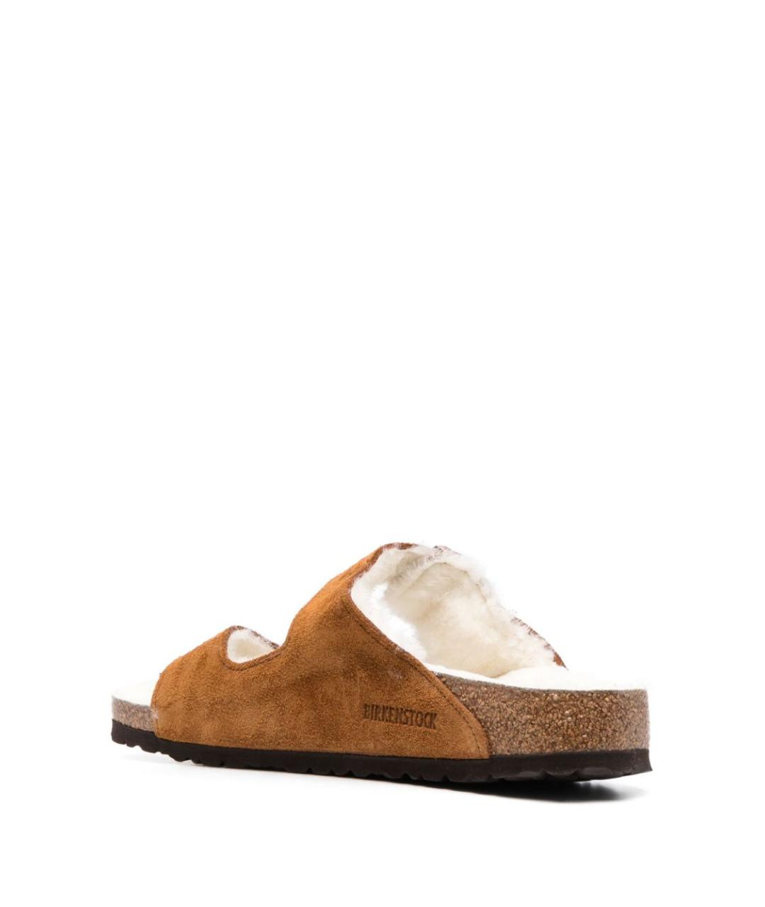 BIRKENSTOCK Коричневые замшевые шлепанцы, фото 3