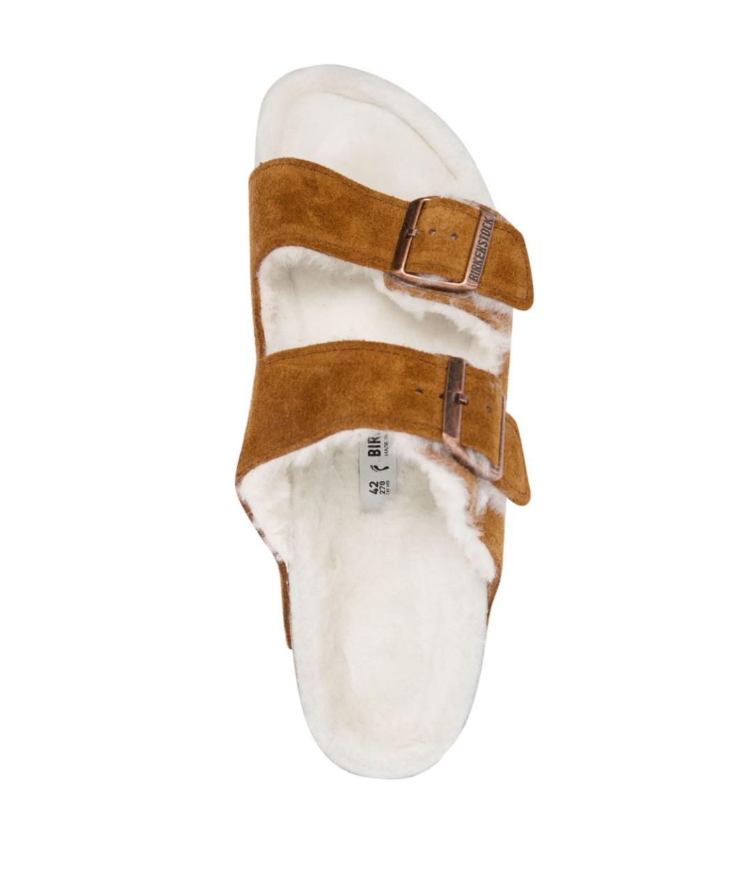 BIRKENSTOCK Коричневые замшевые шлепанцы, фото 2