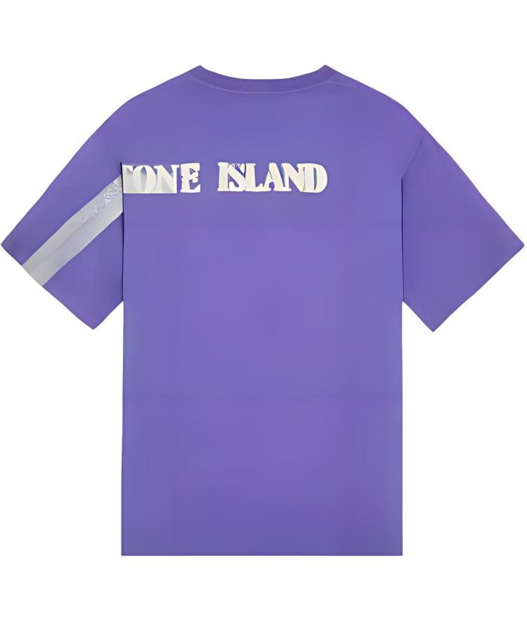 STONE ISLAND Фиолетовая хлопковая футболка, фото 2