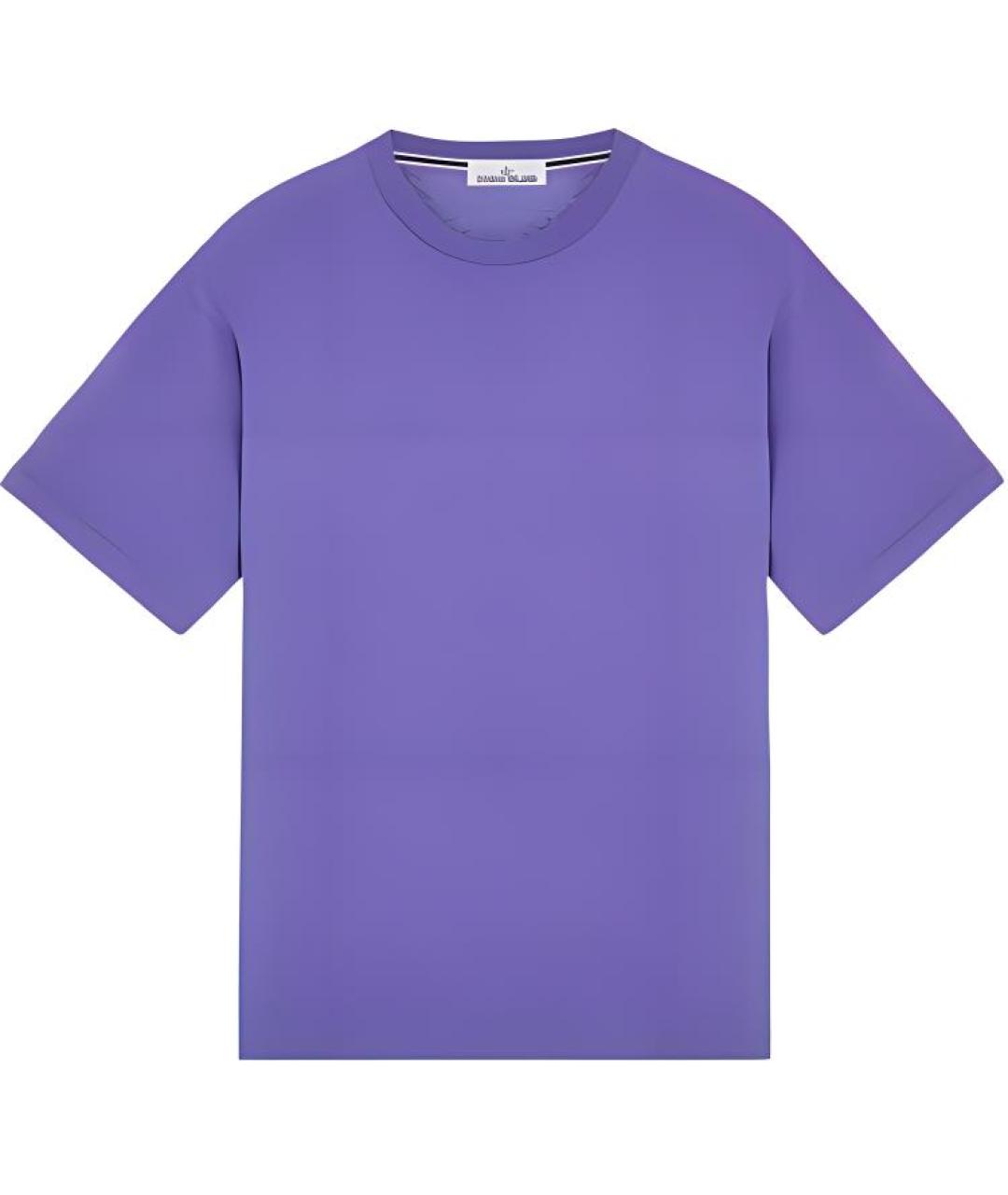 STONE ISLAND Фиолетовая хлопковая футболка, фото 1