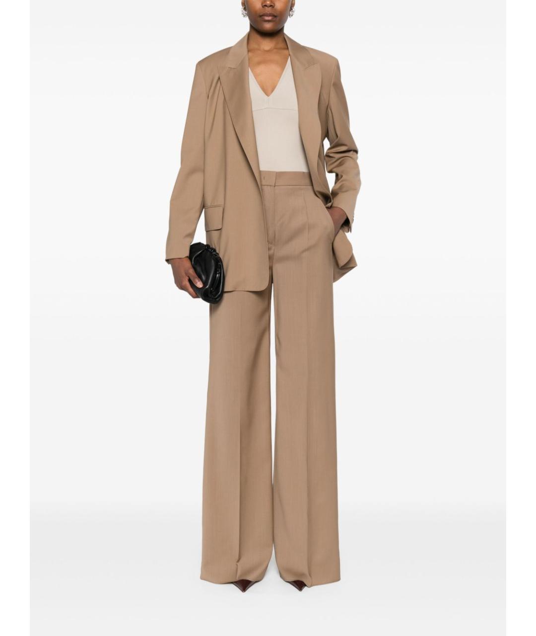 MAX MARA Бежевые прямые брюки, фото 4