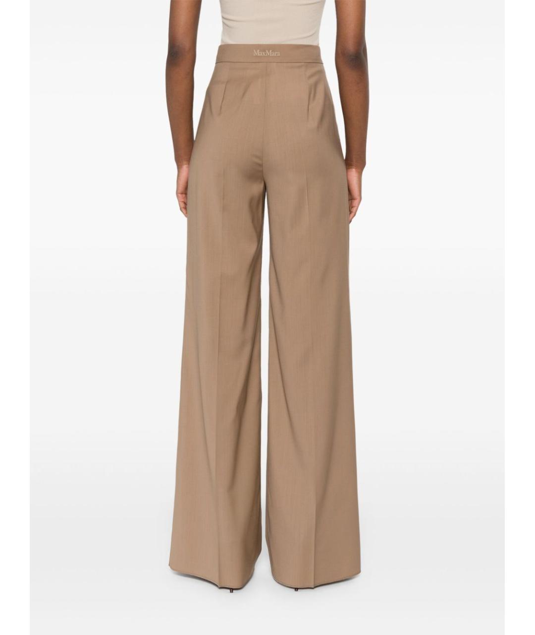 MAX MARA Бежевые прямые брюки, фото 3
