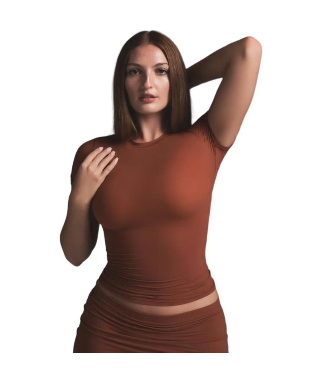 SKIMS Коричневая футболка, фото 3