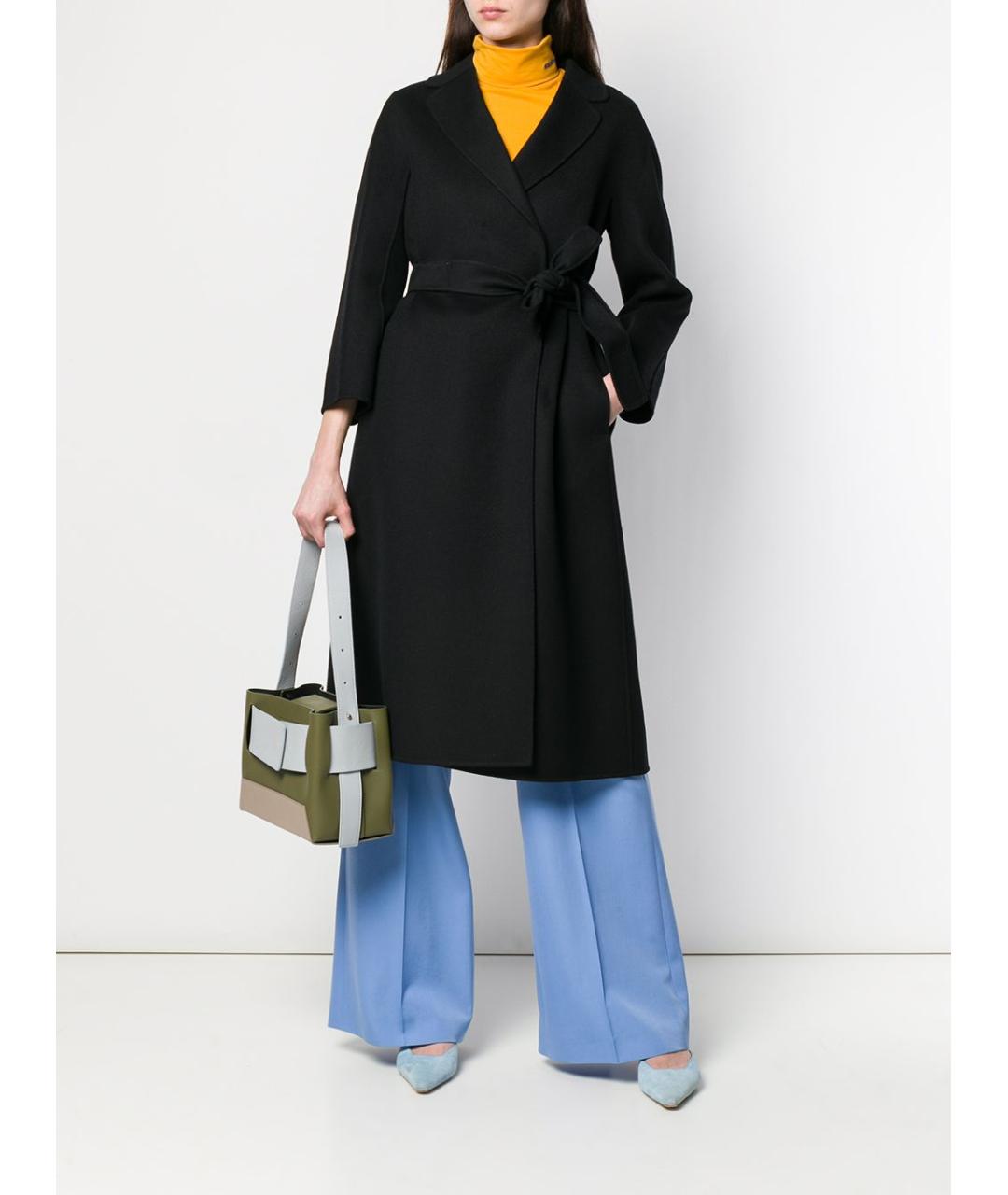 'S MAX MARA Черное шерстяное пальто, фото 2