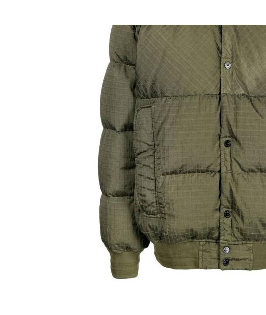 STONE ISLAND Зеленый пуховик, фото 5