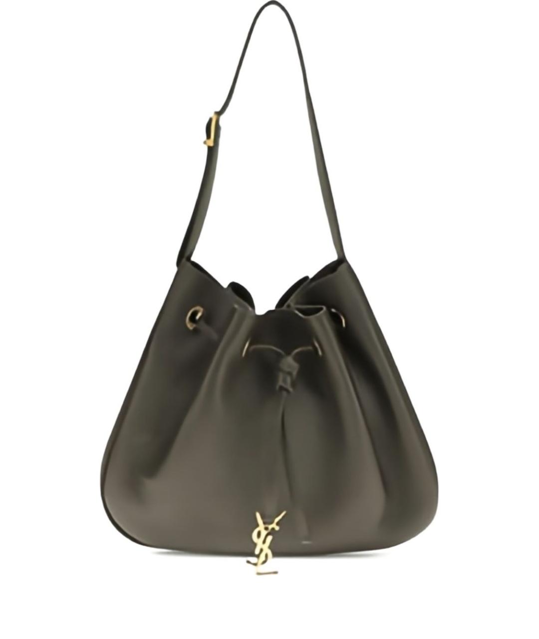 SAINT LAURENT Зеленая кожаная сумка тоут, фото 1