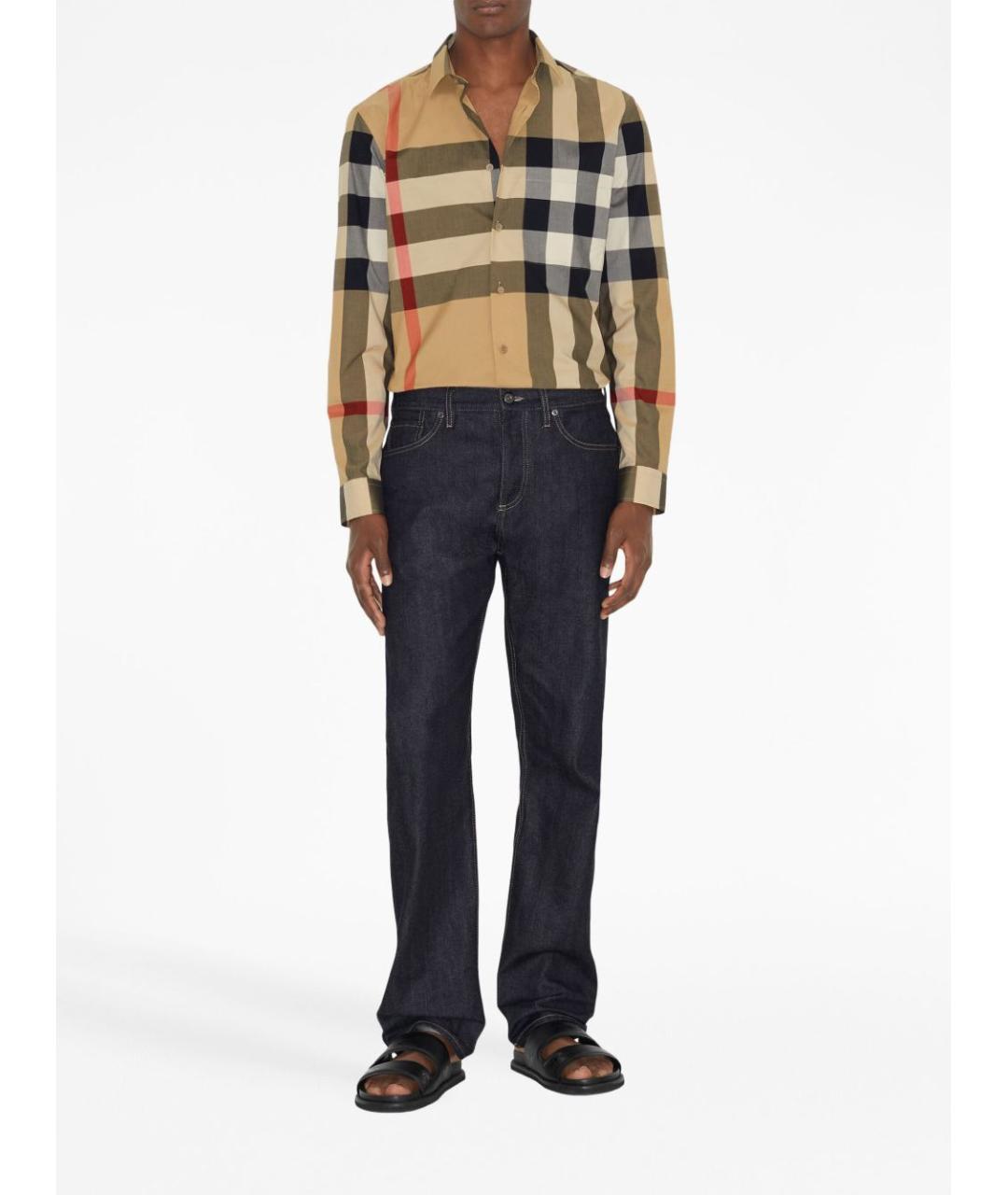 BURBERRY Бежевая хлопковая кэжуал рубашка, фото 3