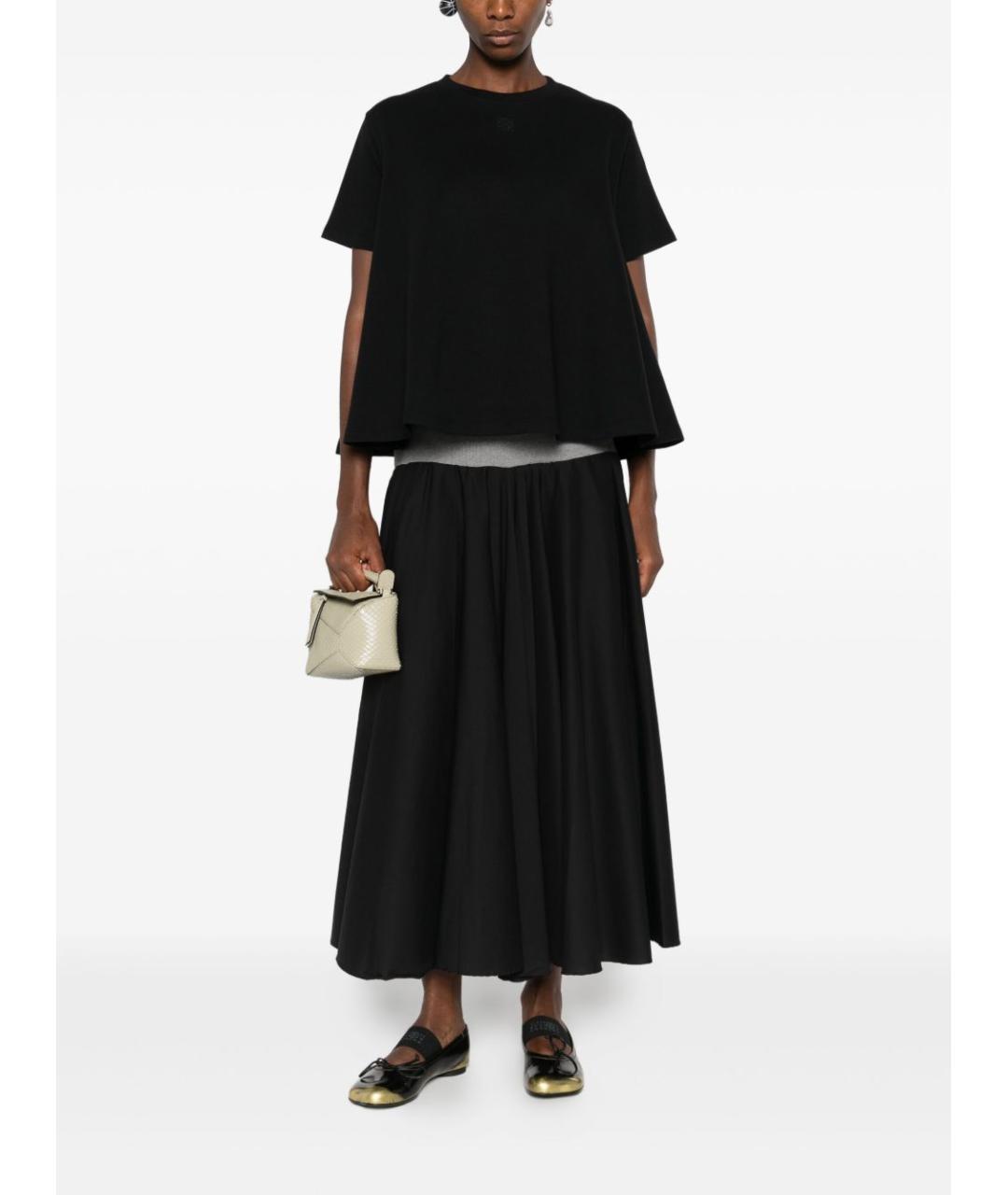 LOEWE Черная хлопковая футболка, фото 3