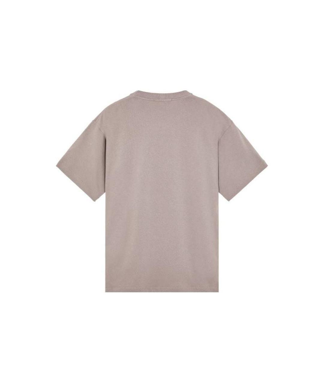 STONE ISLAND Бежевая хлопковая футболка, фото 2