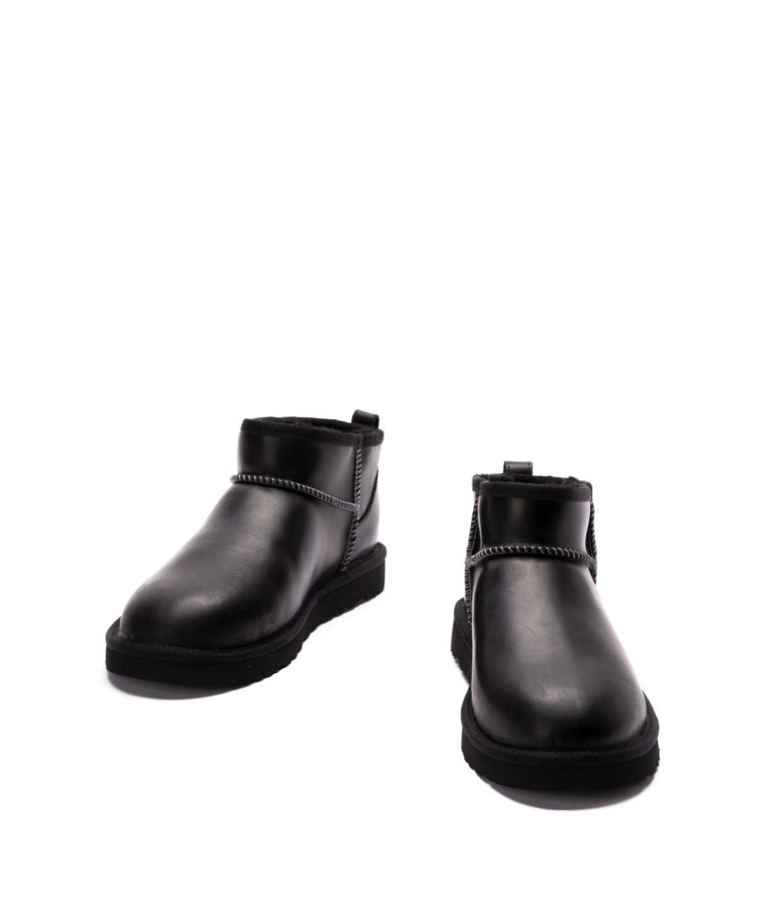 UGG AUSTRALIA Черные кожаные низкие ботинки, фото 4