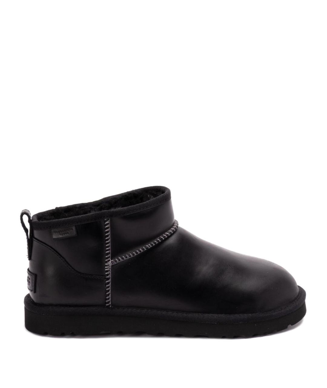 UGG AUSTRALIA Черные кожаные низкие ботинки, фото 1