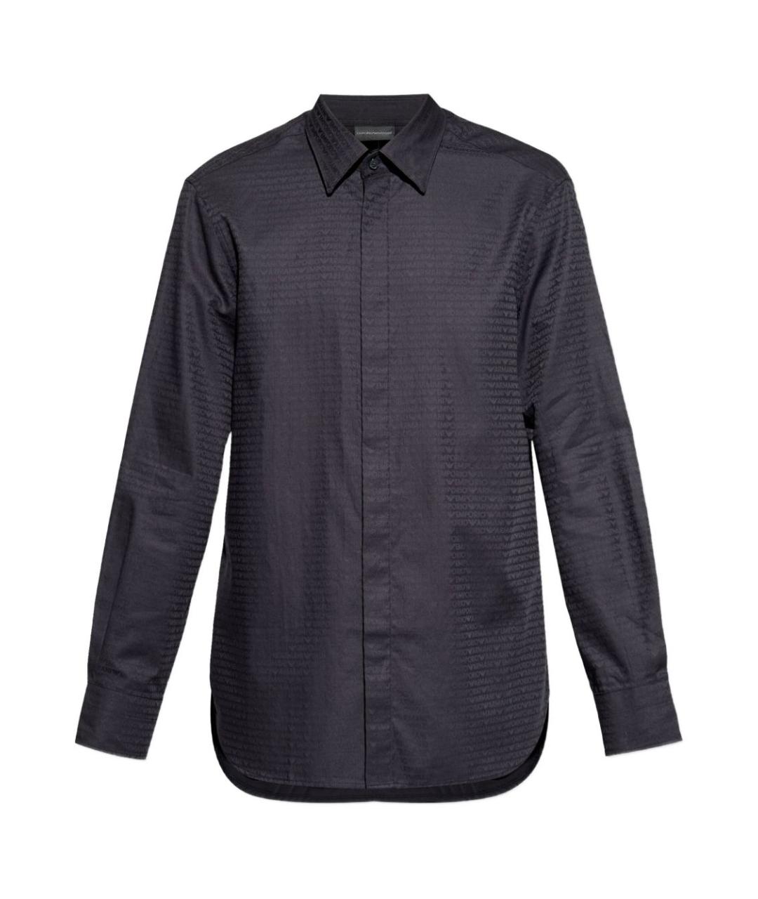 EMPORIO ARMANI Черная хлопковая кэжуал рубашка, фото 1