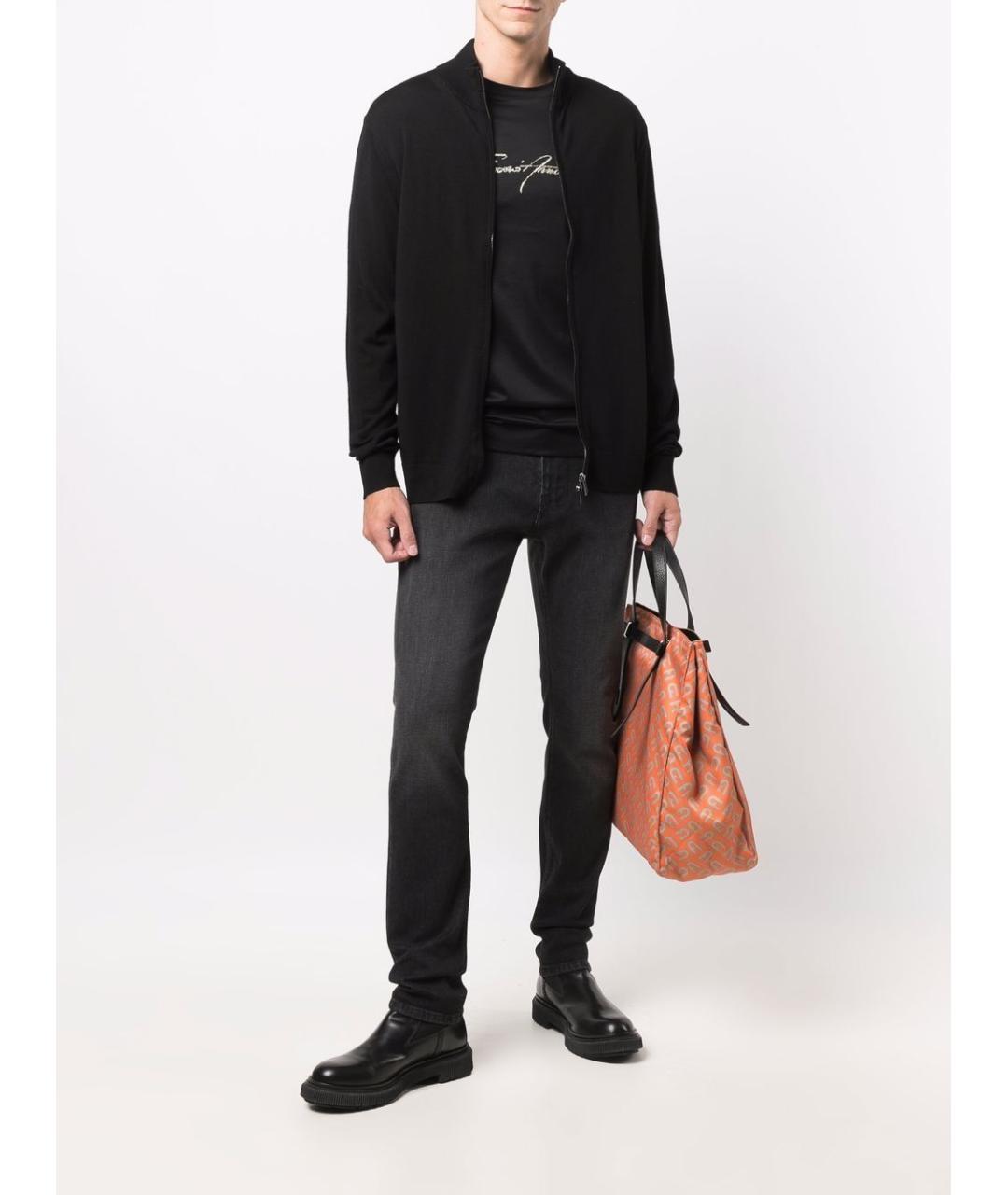 EMPORIO ARMANI Черный шерстяной джемпер / свитер, фото 2