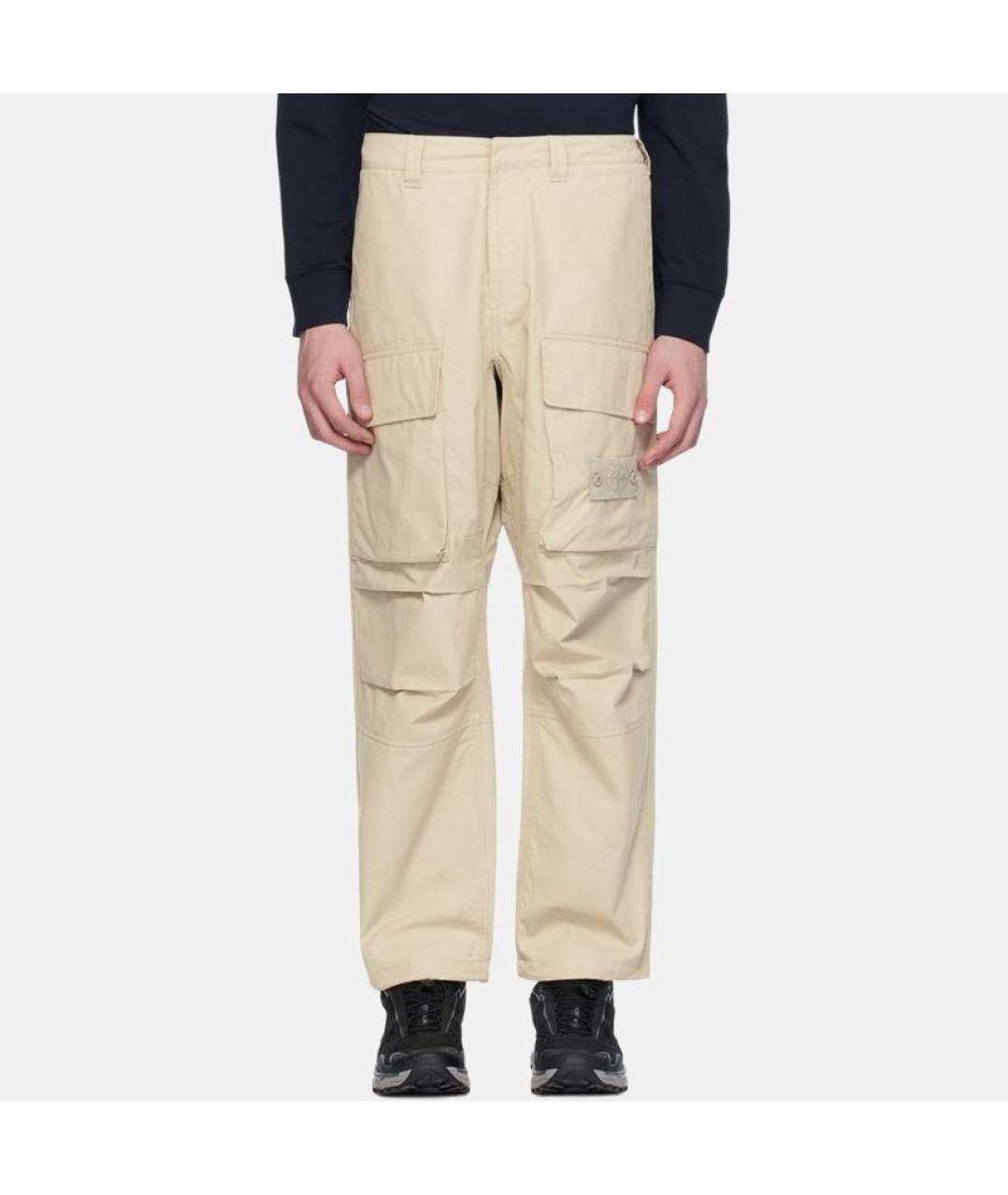 STONE ISLAND Бежевые повседневные брюки, фото 4