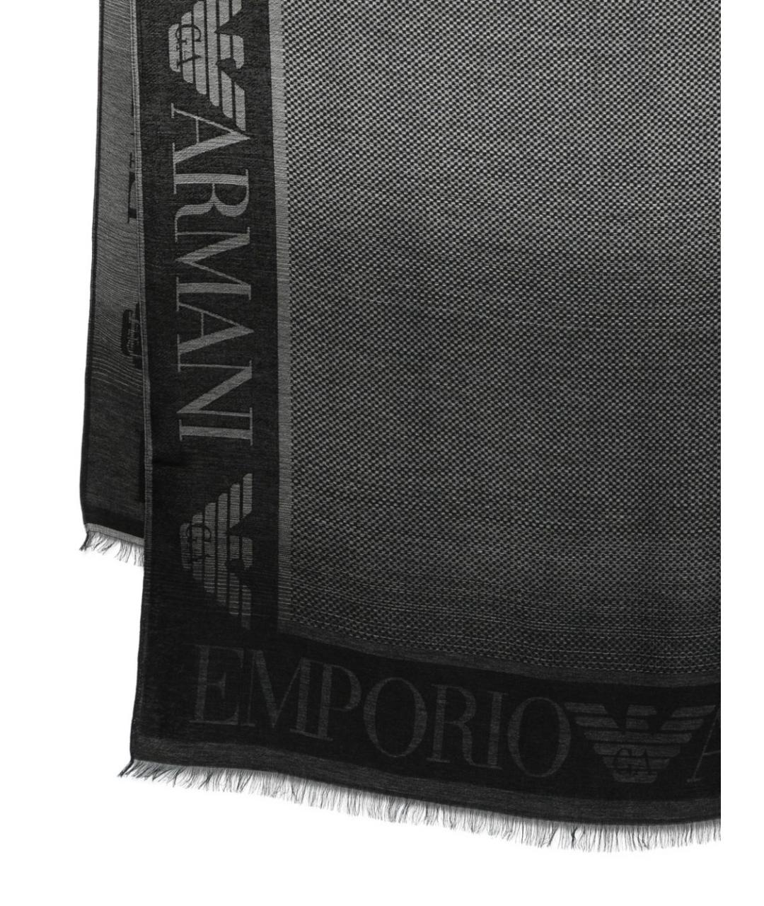 EMPORIO ARMANI Черный шарф, фото 2