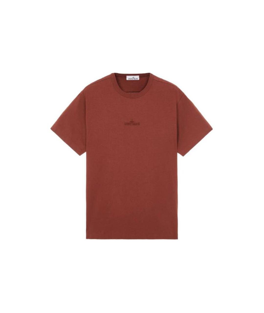 STONE ISLAND Красная хлопковая футболка, фото 1
