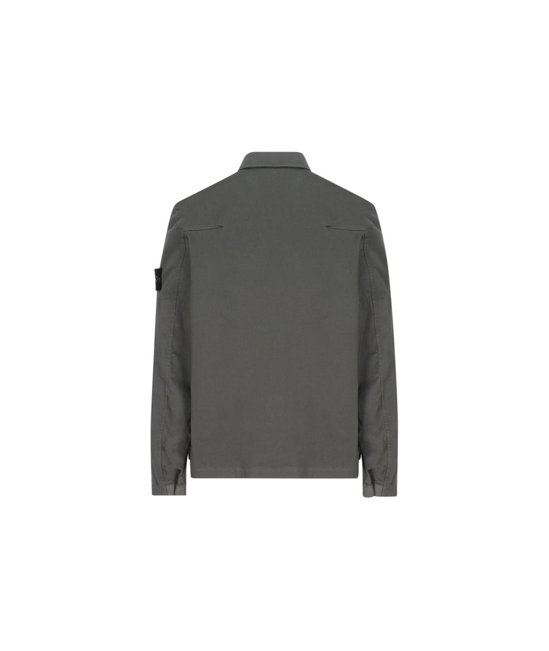STONE ISLAND Серая хлопковая куртка, фото 2