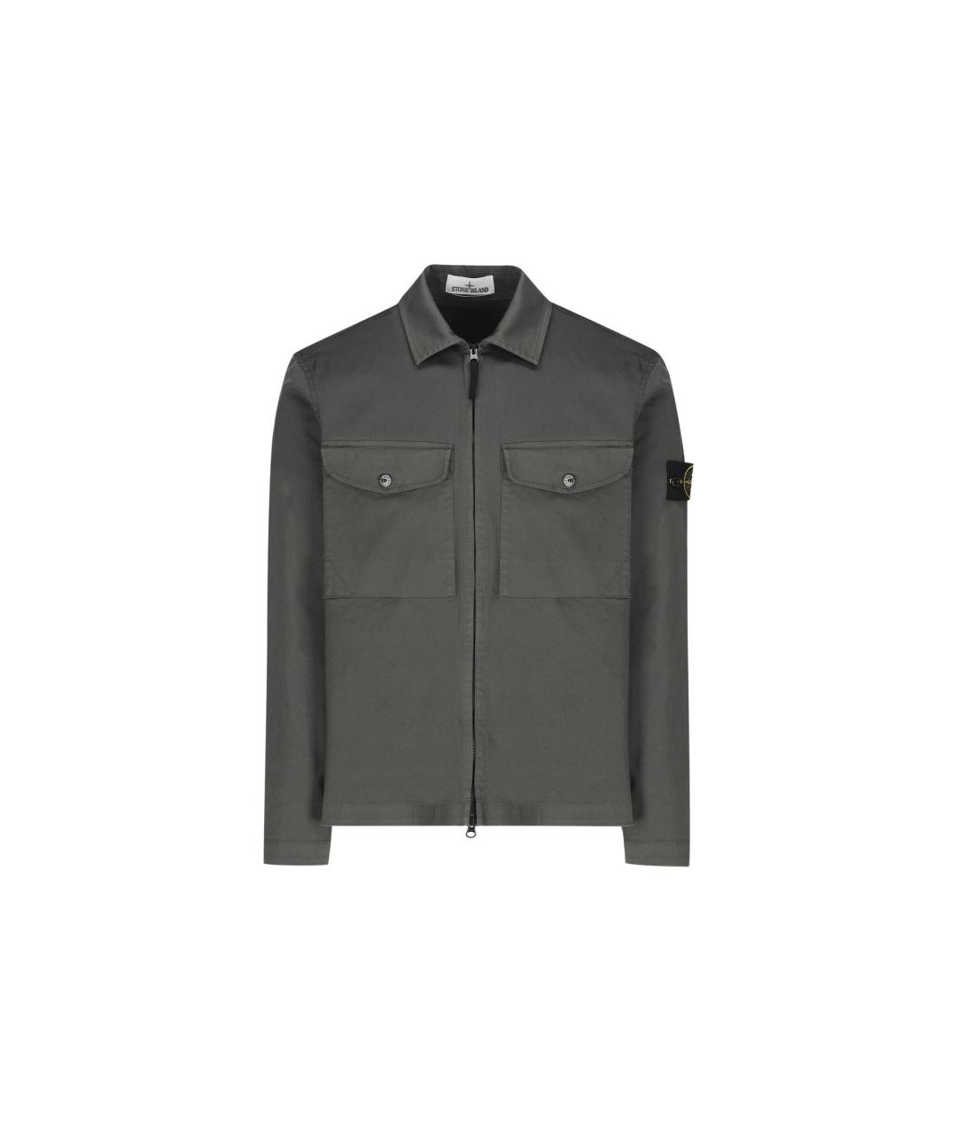 STONE ISLAND Серая хлопковая куртка, фото 1