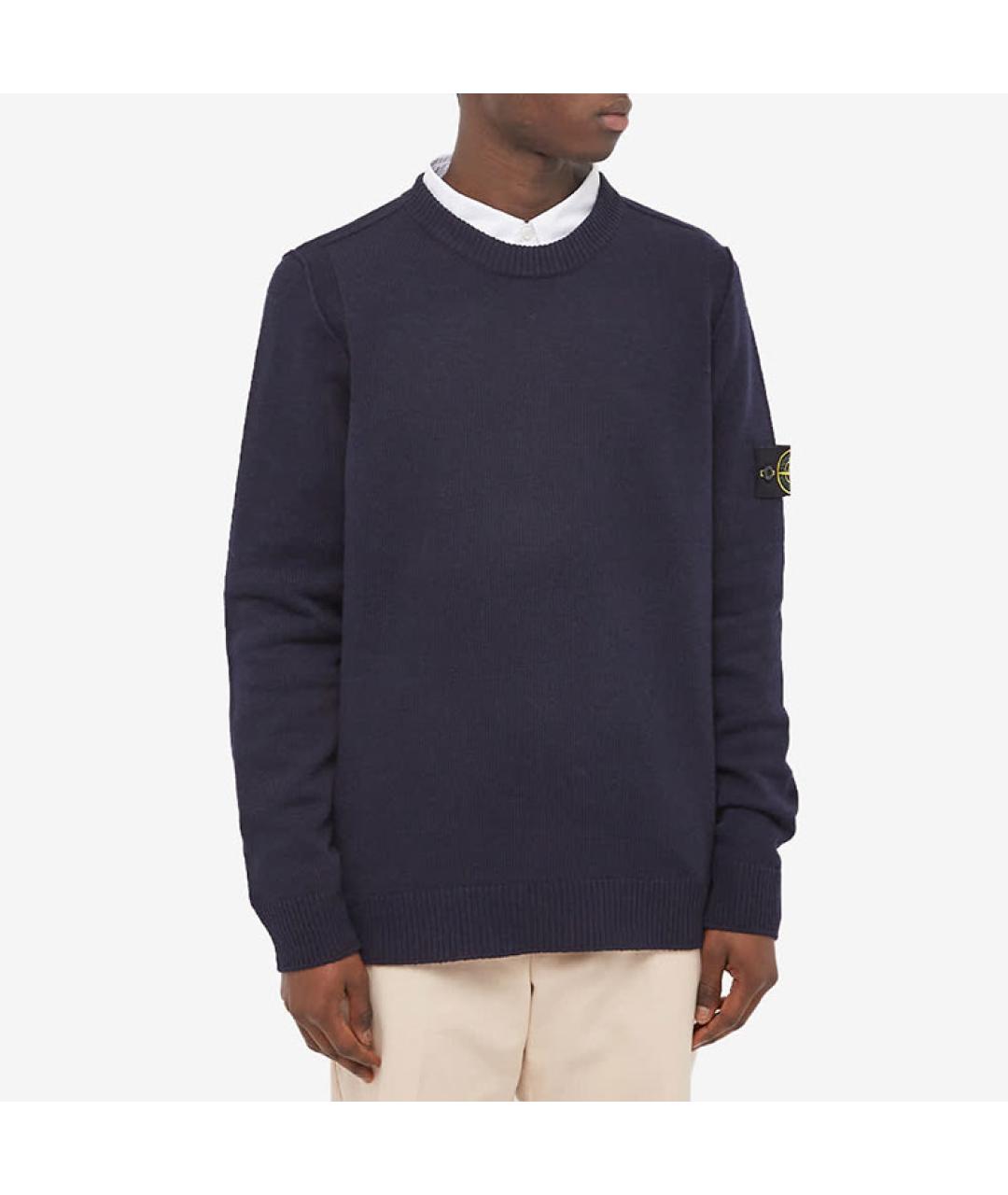 STONE ISLAND Темно-синий джемпер / свитер, фото 3