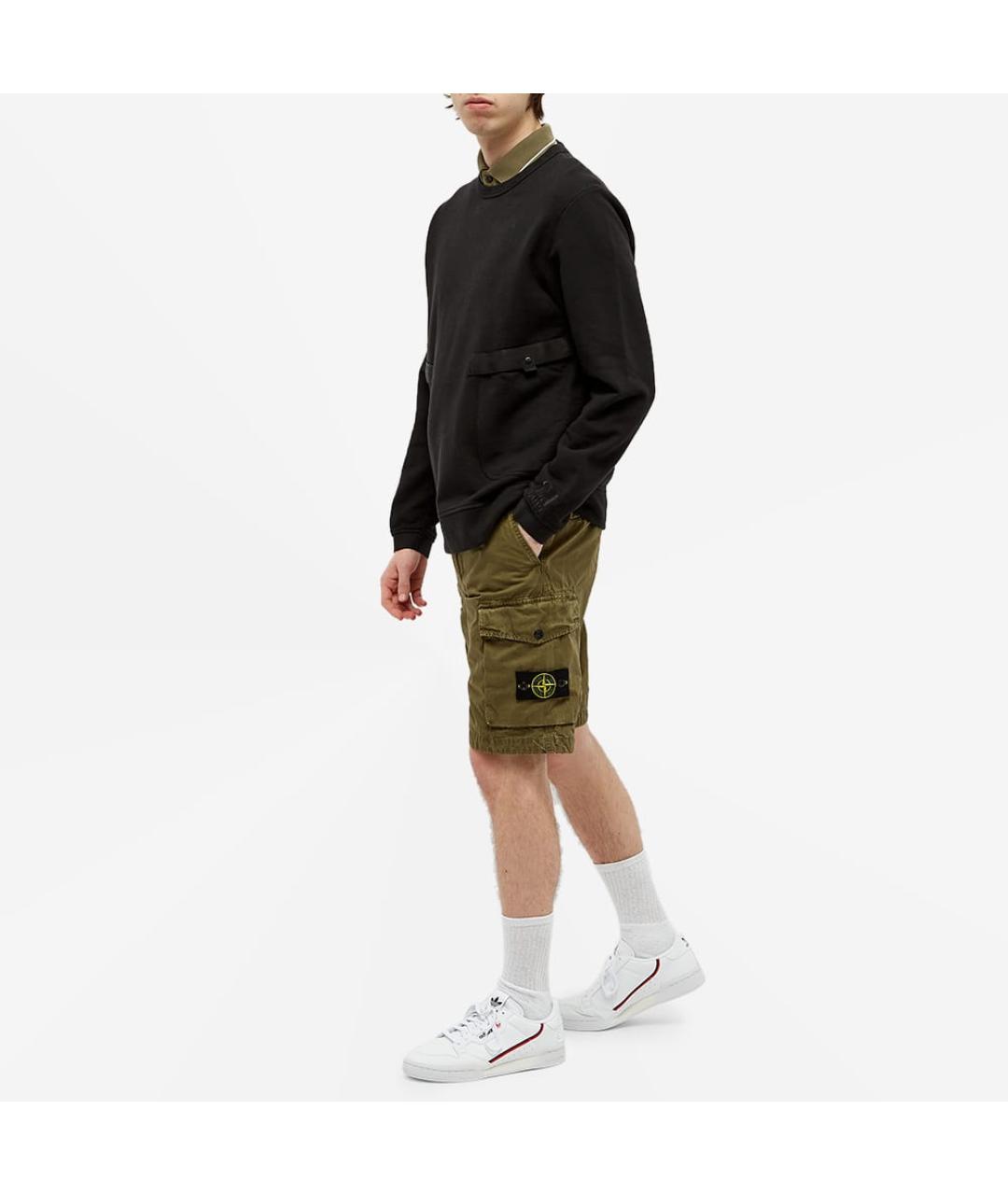 STONE ISLAND Зеленые шорты, фото 2