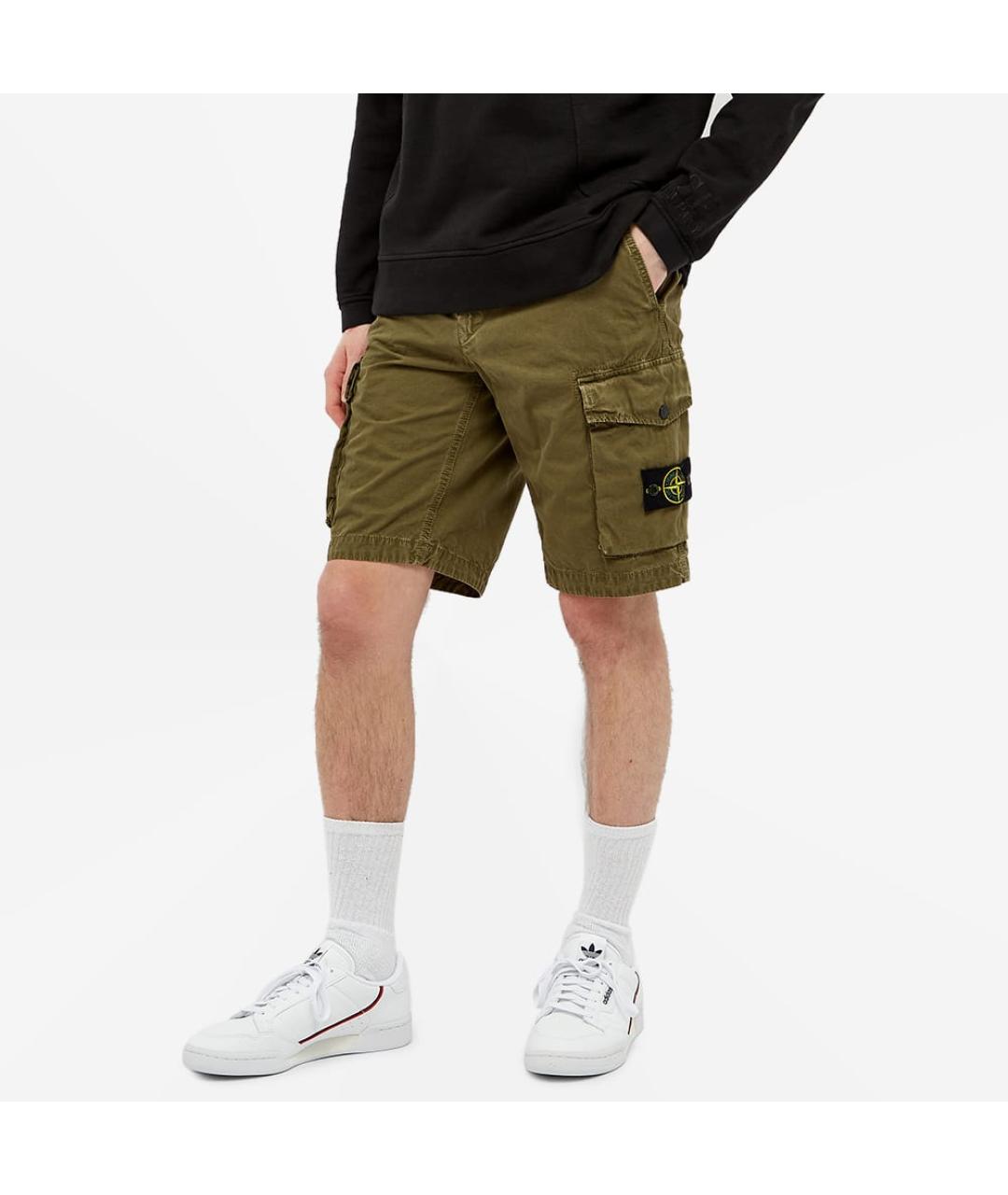 STONE ISLAND Зеленые шорты, фото 4