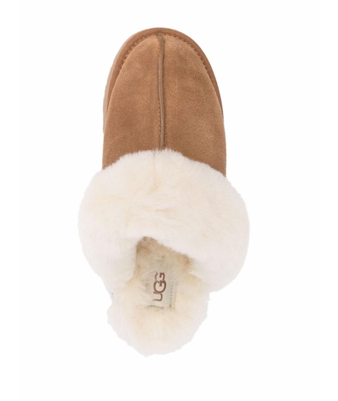 UGG AUSTRALIA Бежевые замшевые шлепанцы, фото 3