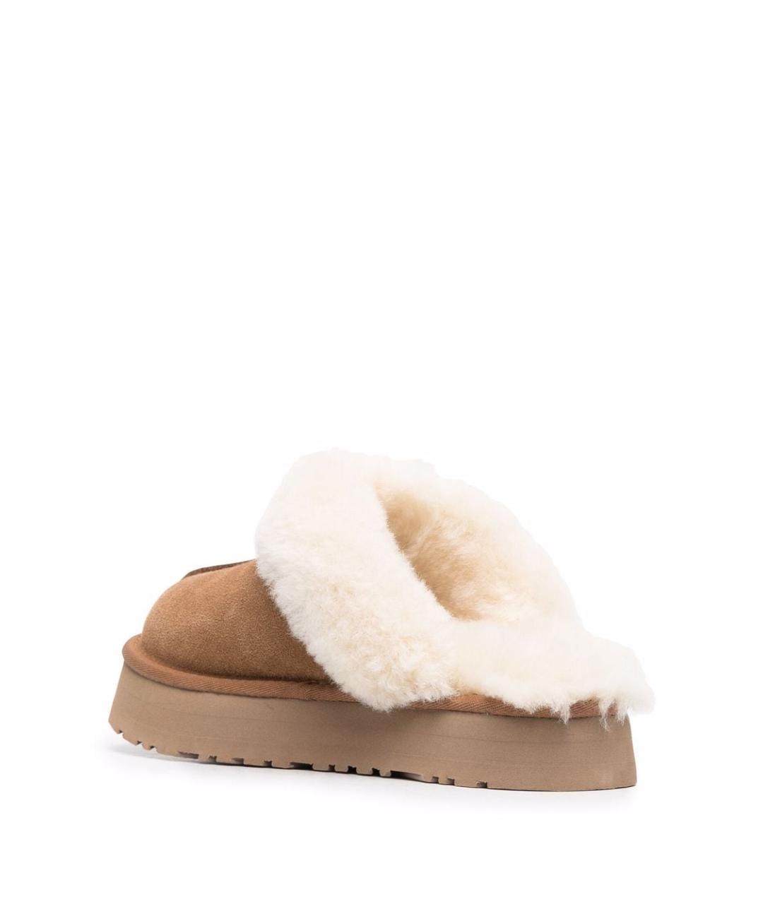 UGG AUSTRALIA Бежевые замшевые шлепанцы, фото 4