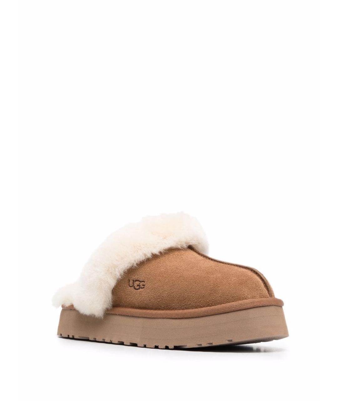 UGG AUSTRALIA Бежевые замшевые шлепанцы, фото 2