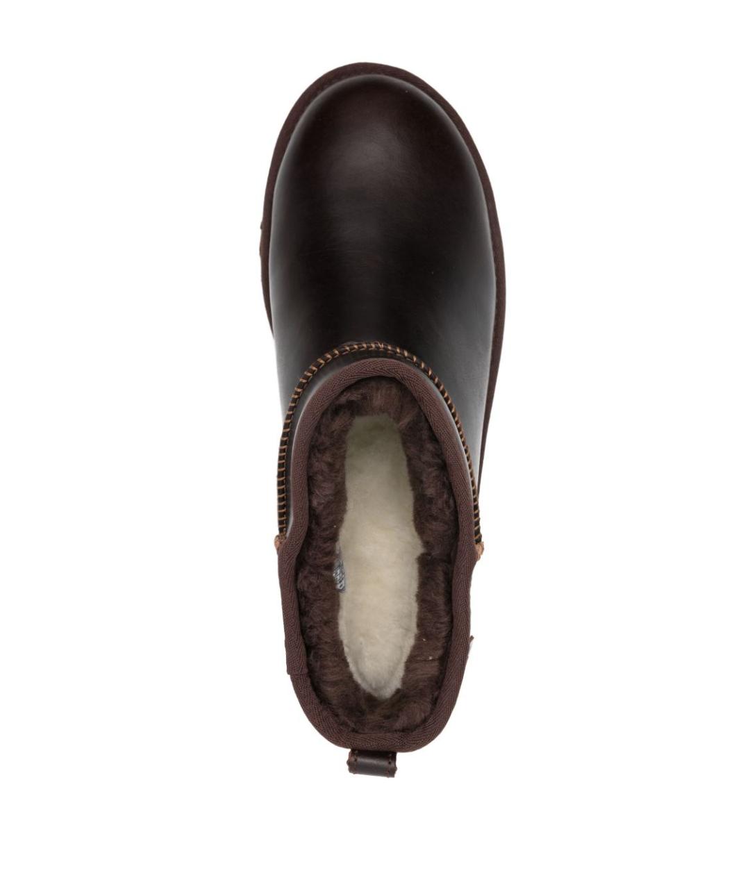 UGG AUSTRALIA Коричневые кожаные низкие ботинки, фото 2