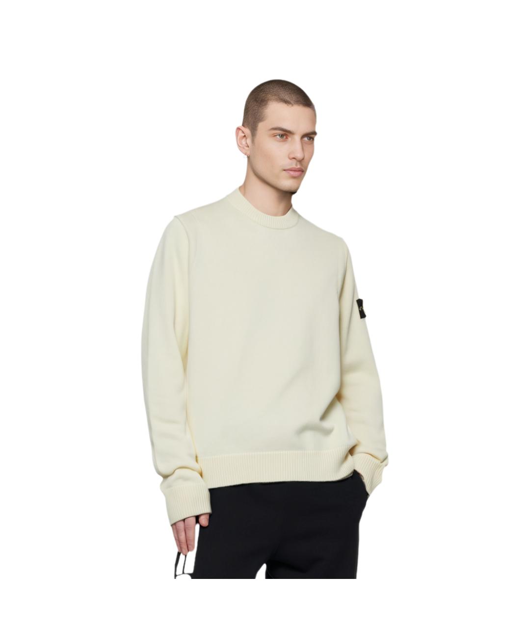 STONE ISLAND Белый джемпер / свитер, фото 4