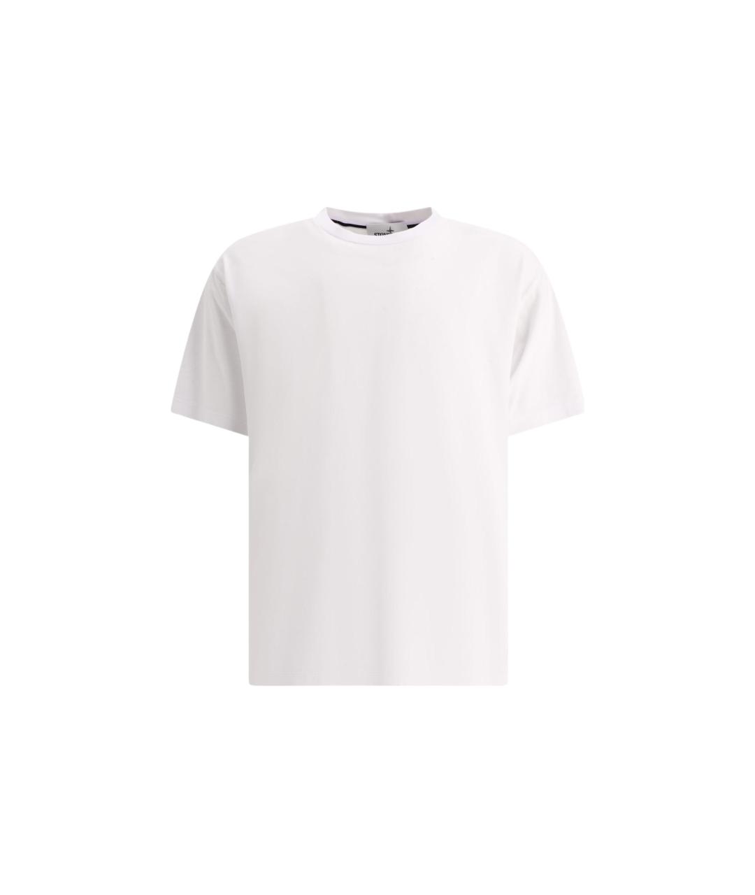 STONE ISLAND Белая хлопковая футболка, фото 1