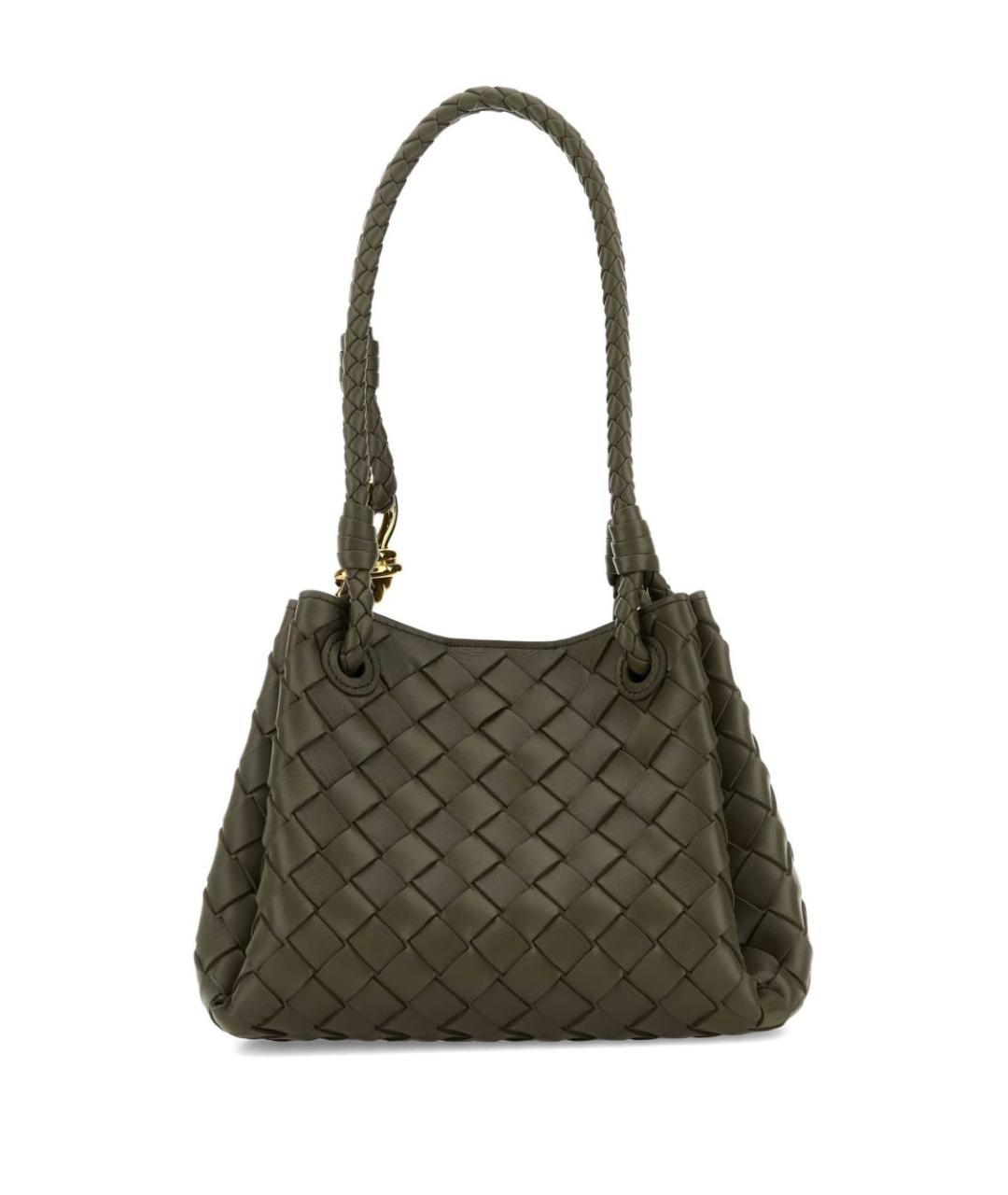 BOTTEGA VENETA Зеленая кожаная сумка тоут, фото 3