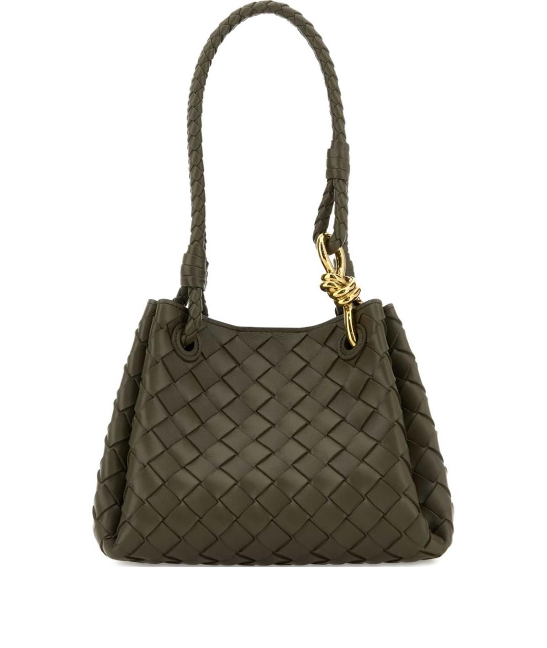 BOTTEGA VENETA Зеленая кожаная сумка тоут, фото 1