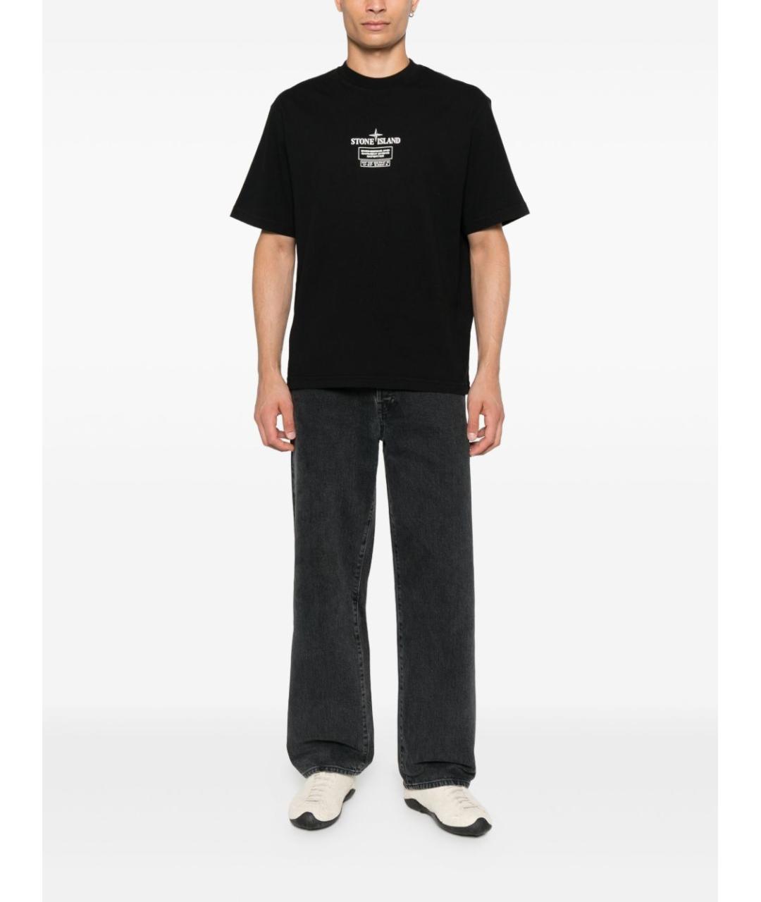STONE ISLAND Черная футболка, фото 2