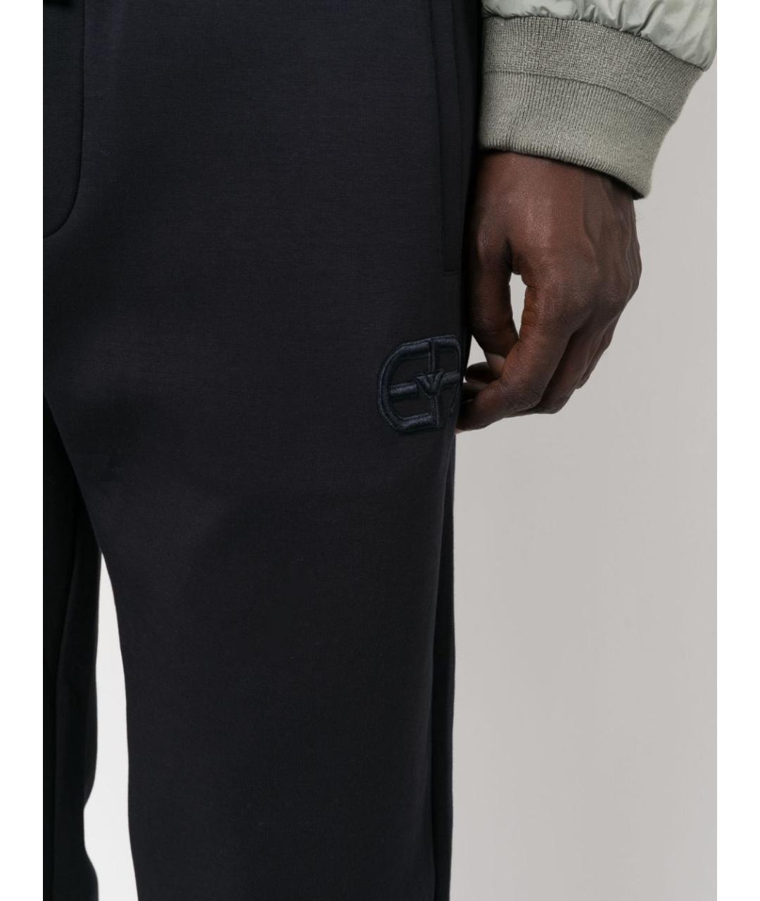 EMPORIO ARMANI Темно-синие повседневные брюки, фото 4