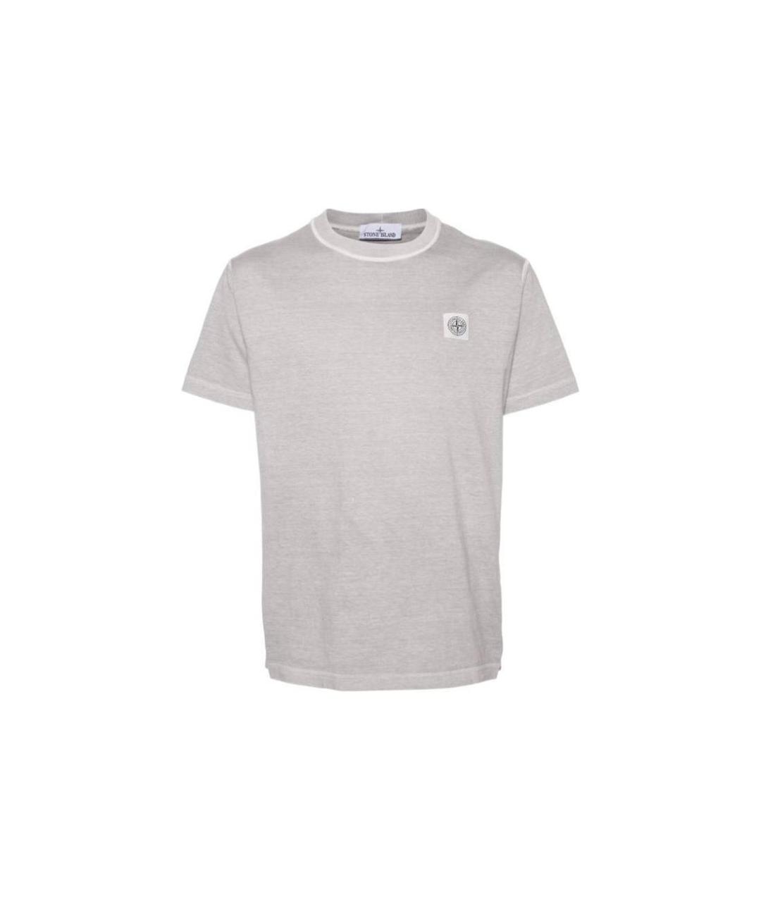 STONE ISLAND Серая хлопковая футболка, фото 1