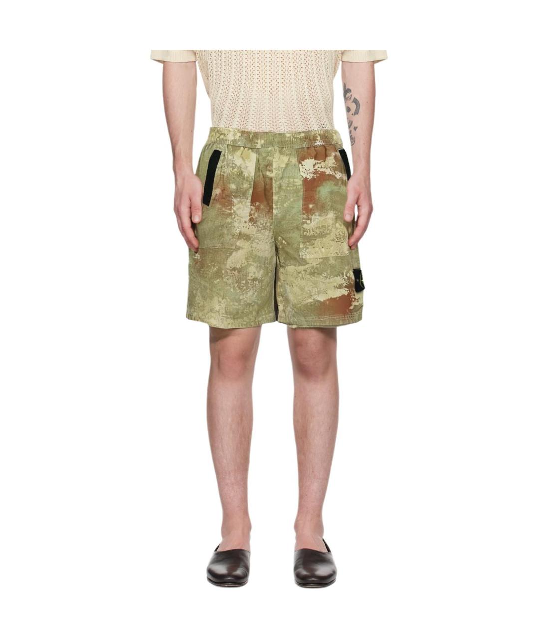 STONE ISLAND Зеленые шорты, фото 4