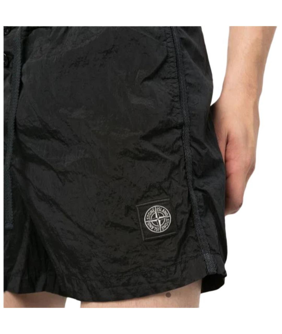 STONE ISLAND Черные шорты, фото 4