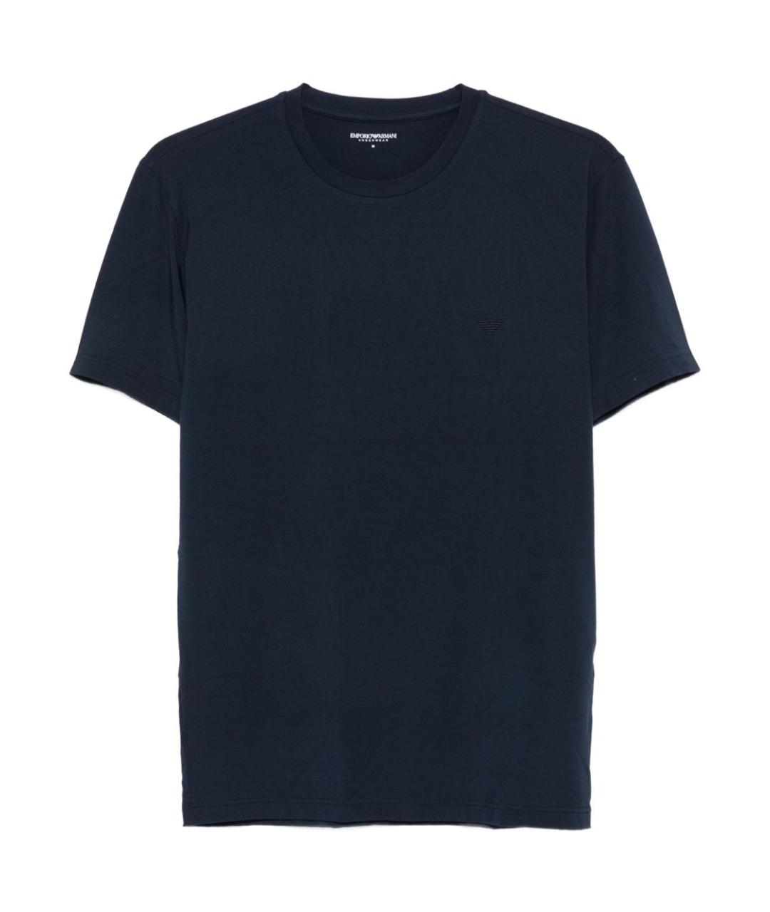 EMPORIO ARMANI Синяя хлопковая футболка, фото 1