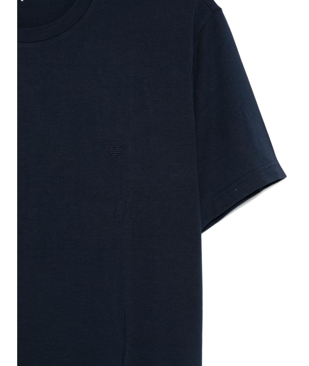 EMPORIO ARMANI Синяя хлопковая футболка, фото 2