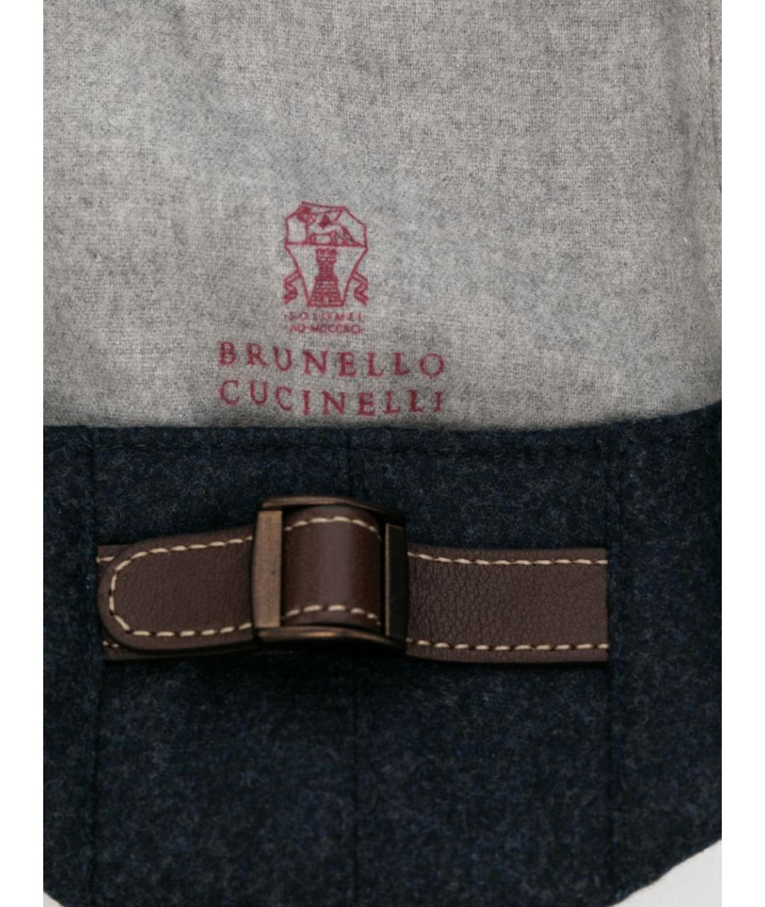 BRUNELLO CUCINELLI Синяя шерстяная кепка/бейсболка, фото 2