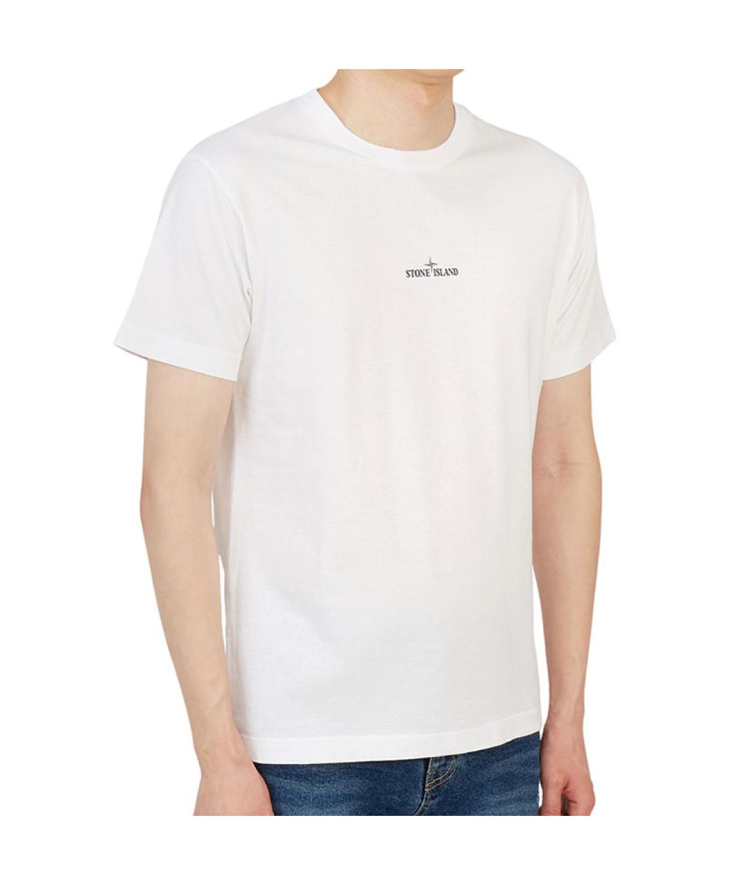 STONE ISLAND Белая футболка, фото 5
