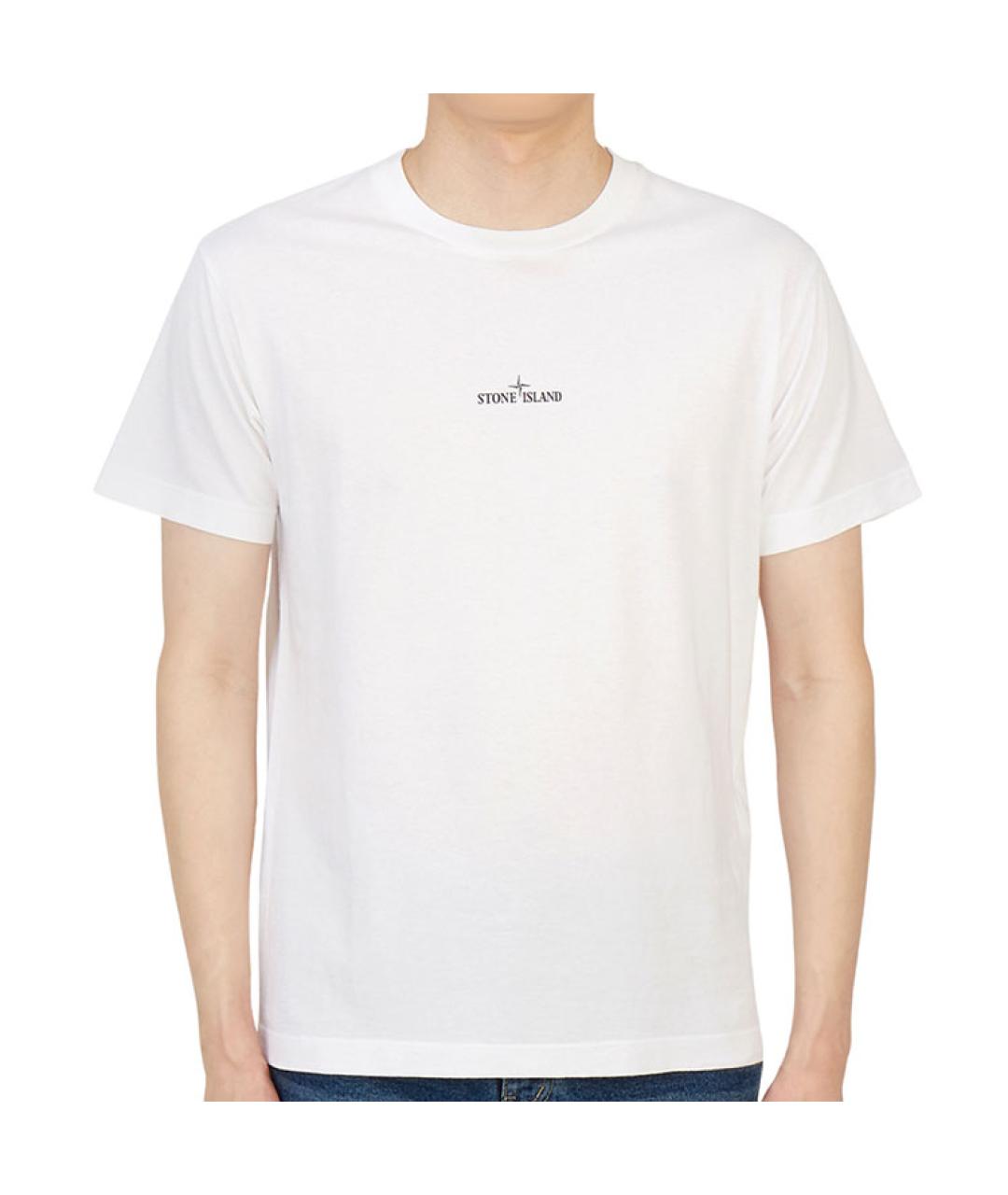 STONE ISLAND Белая футболка, фото 3