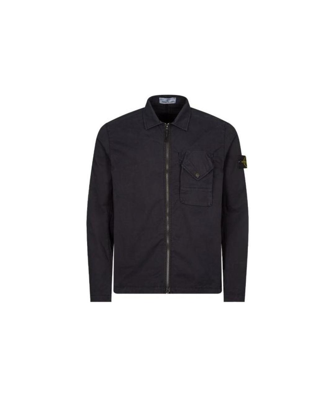 STONE ISLAND Темно-синяя хлопковая куртка, фото 1