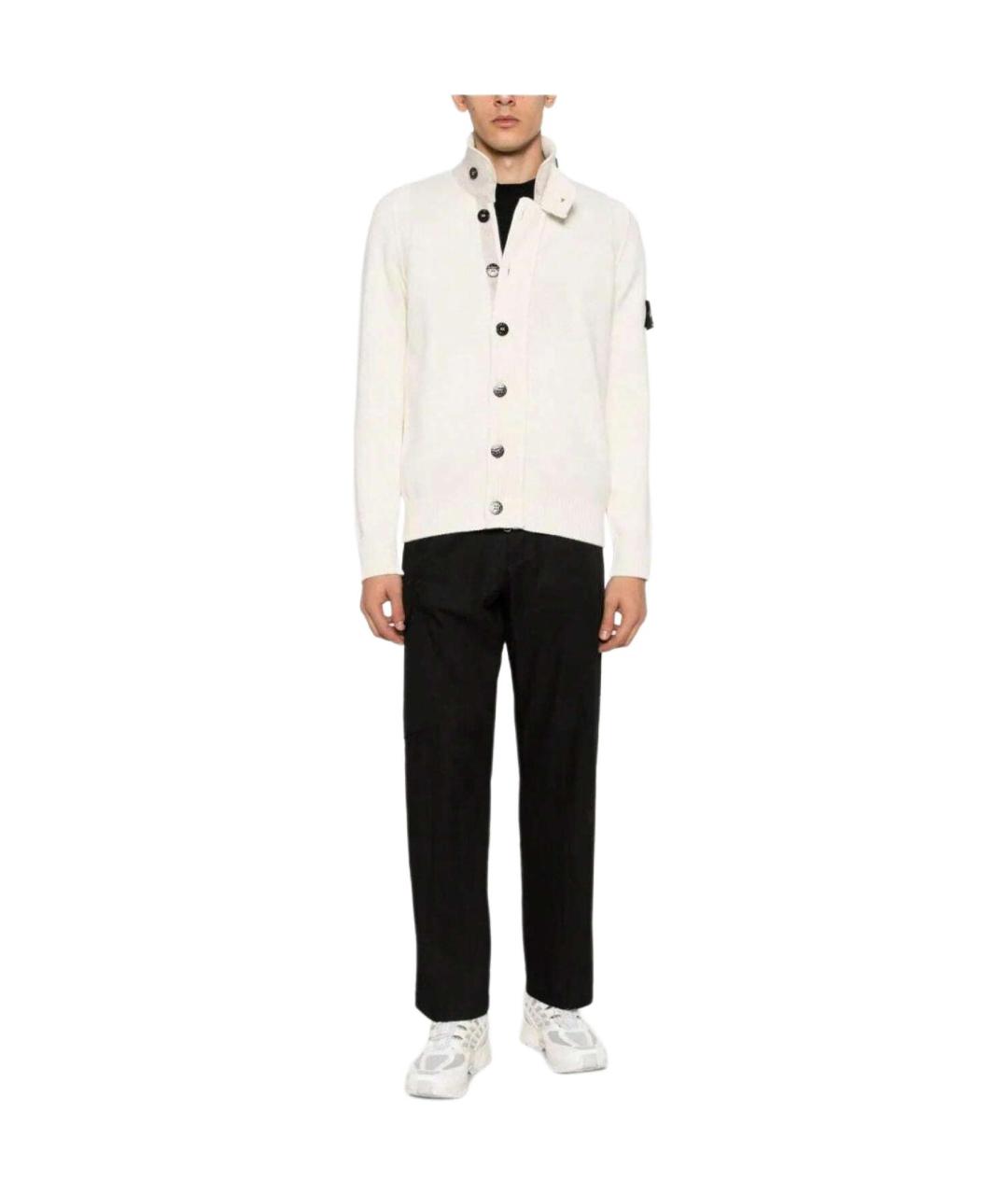 STONE ISLAND Бежевый шерстяной джемпер / свитер, фото 3