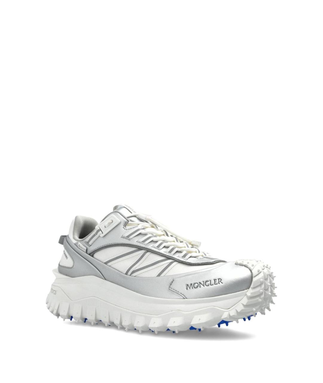 MONCLER Серебряные низкие кроссовки / кеды, фото 4